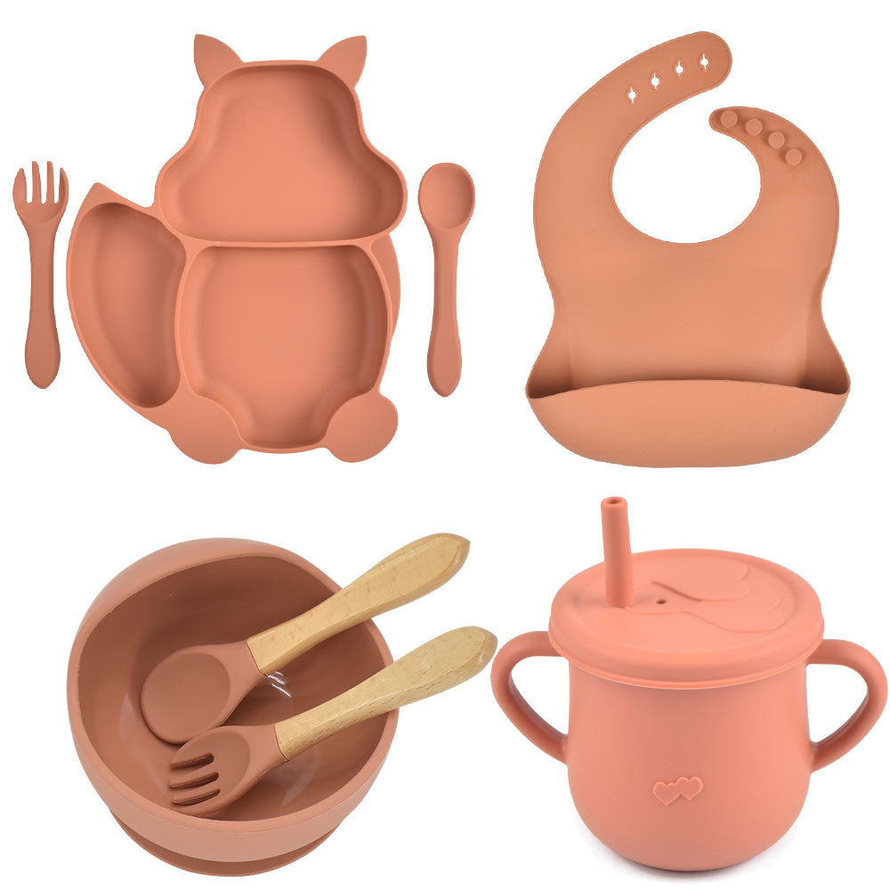 Silicone Baby Feeding Training Tableware Set