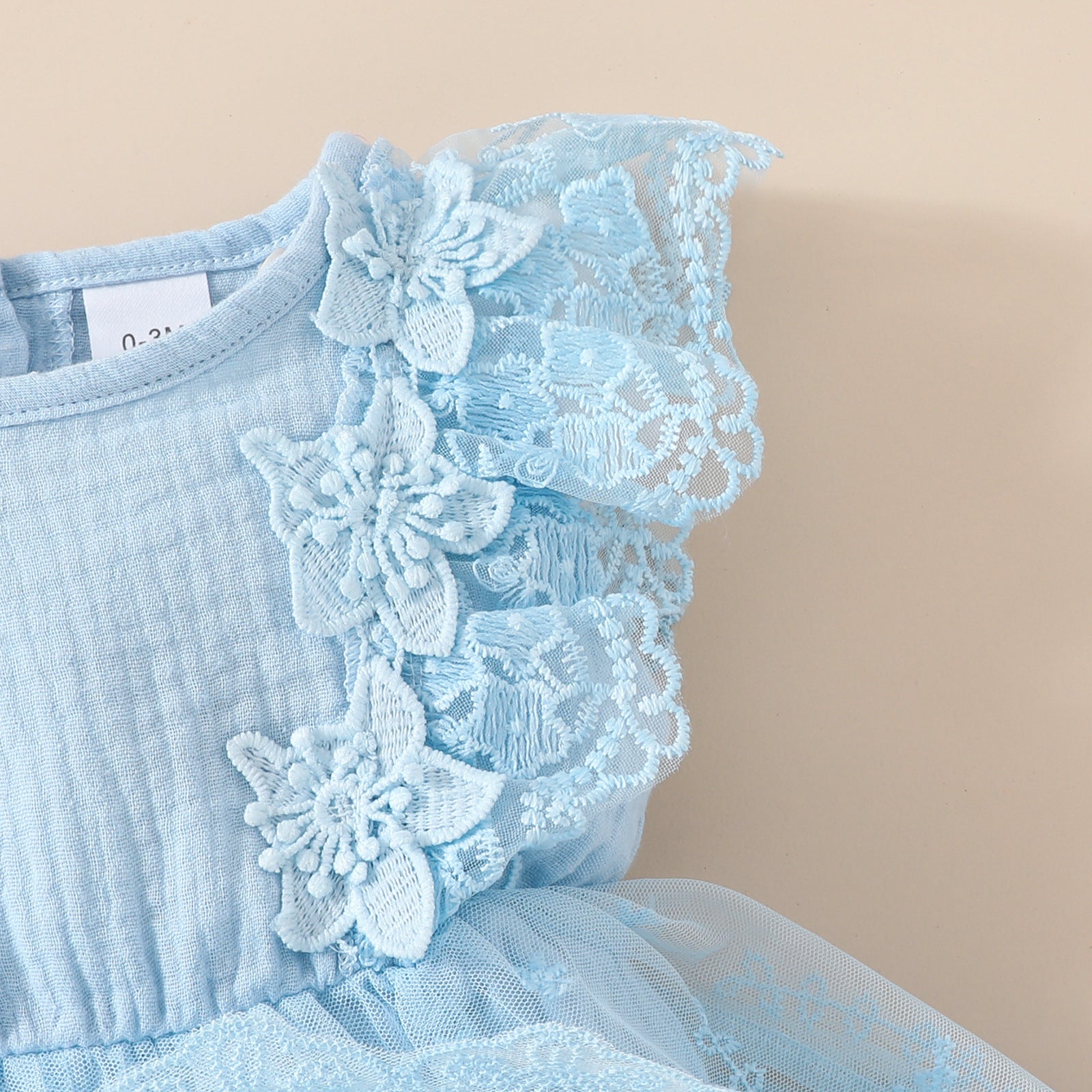 Summer Baby Girl Sleeveless Lace Romper Floral Mesh Dress