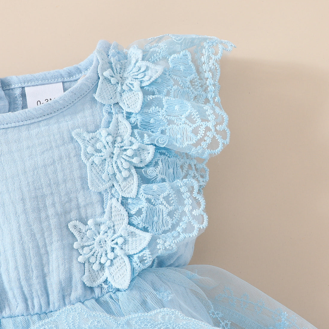 Summer Baby Girl Sleeveless Lace Romper Floral Mesh Dress