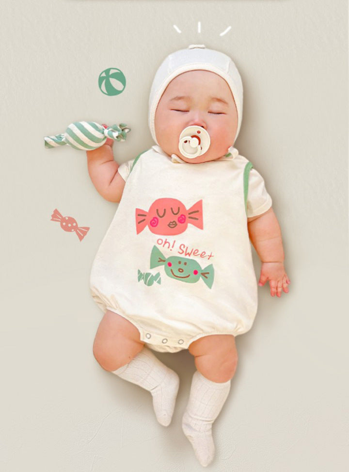 Ins Korean Candy Printing Modeling Romper Baby Rompers Suit