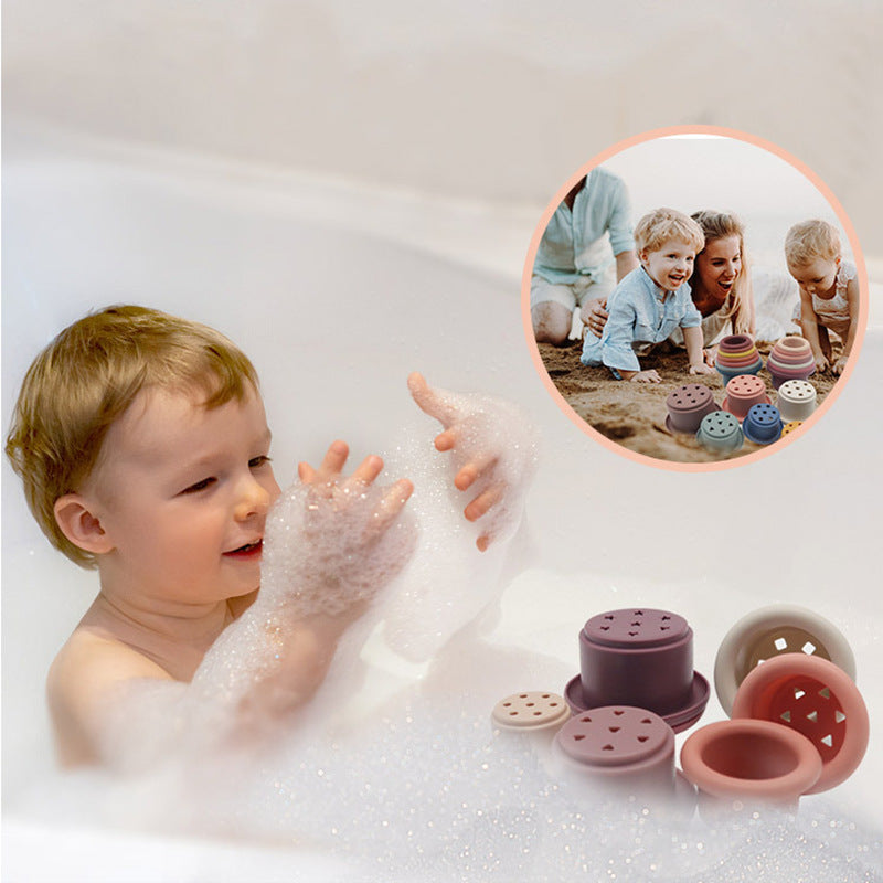 Baby Silicone Stacking Cups Interactive Educational Toy