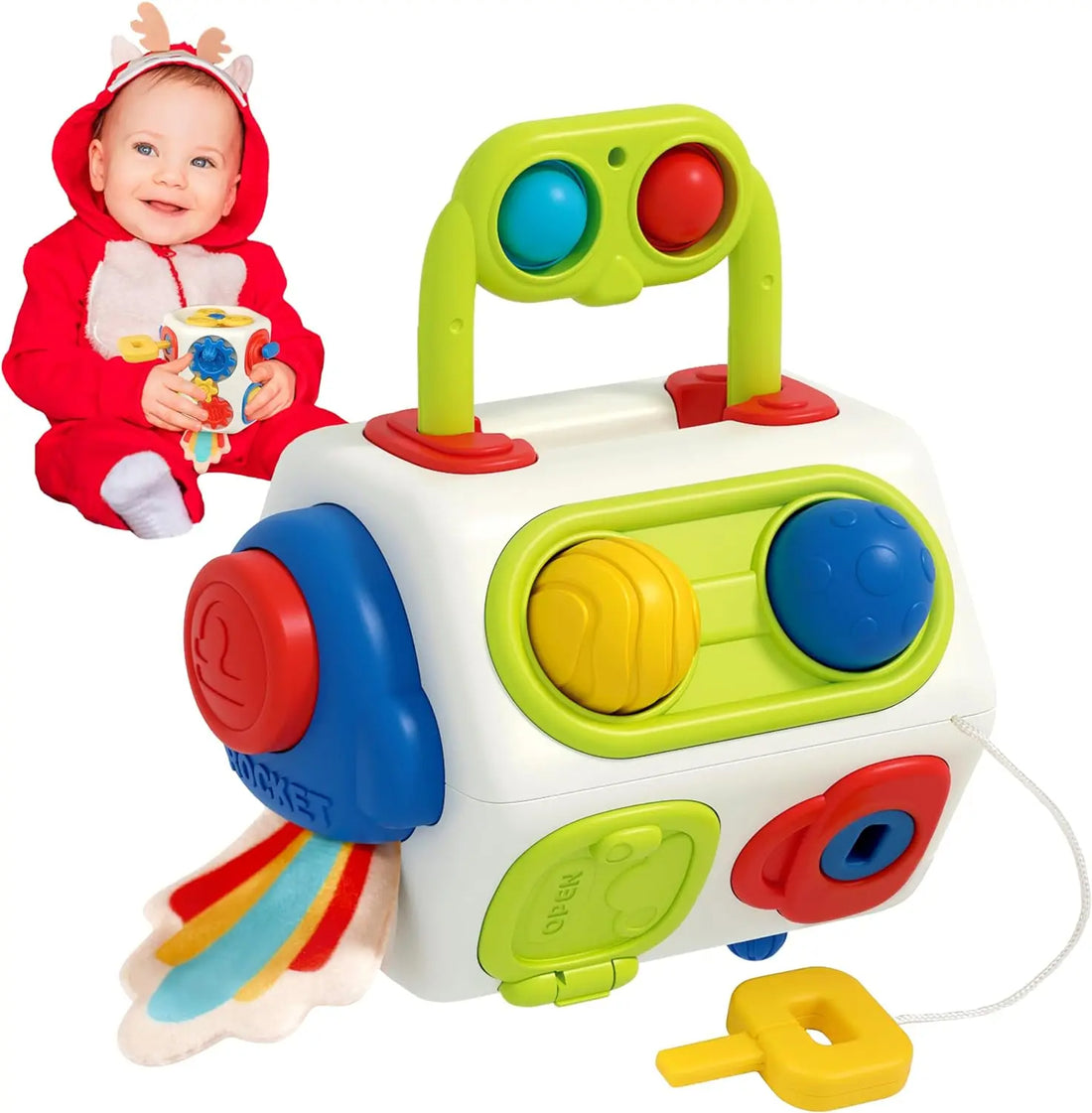 9-in-1 Montessori Busy Cube Sensory Learning Toy For Toddlers