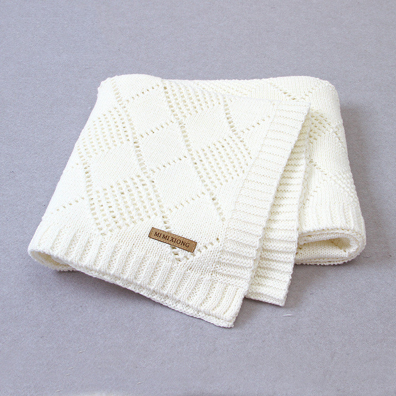 Ins Hot Sale Baby Blanket Solid Color Knitted Blanket For Baby Baby Quilt