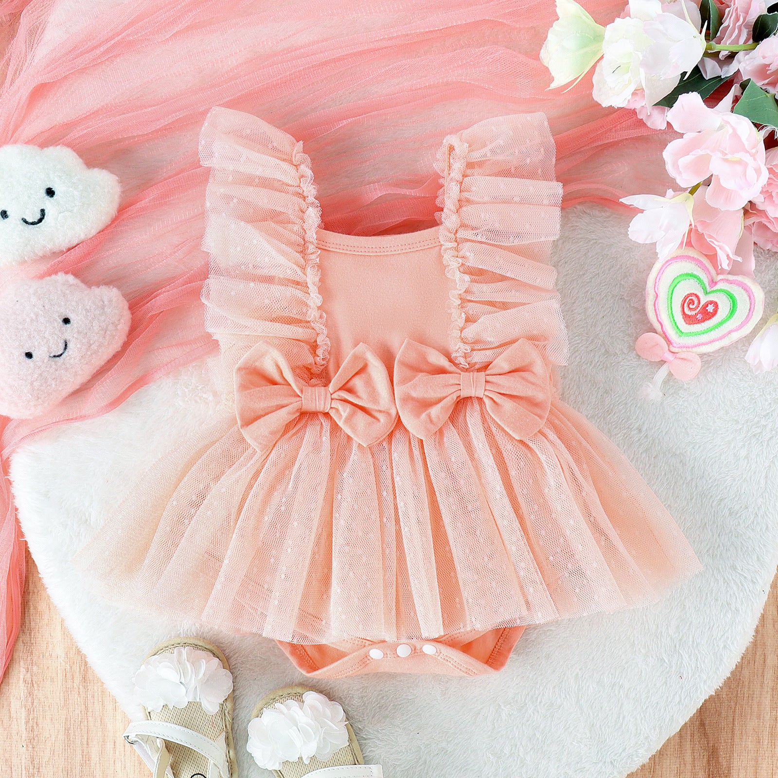 Baby Princess Net Skirt Jumpsuit Dress for Girls