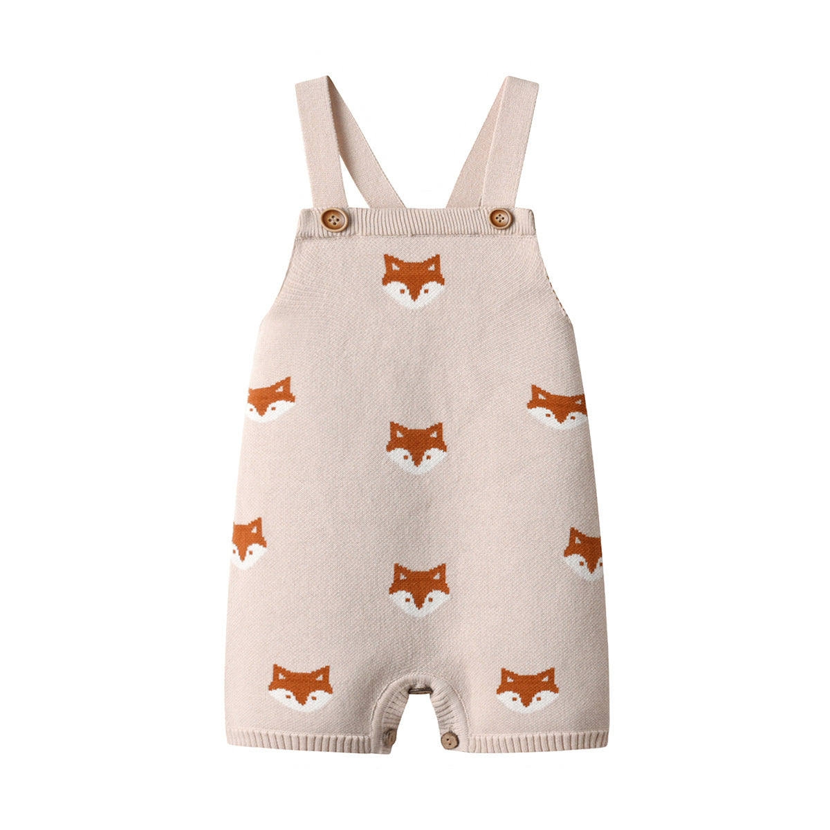 Fox Knitted Strap Baby Rompers Spring And Autumn Jumpsuit